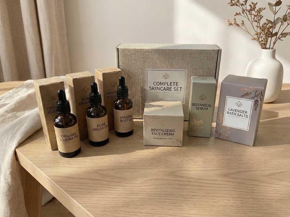 Custom offset printed packaging boxes for Sarawak local products including Midin Botanical Tea and Wild Tongkat Ali, featuring gold foil stamping and premium finishes.