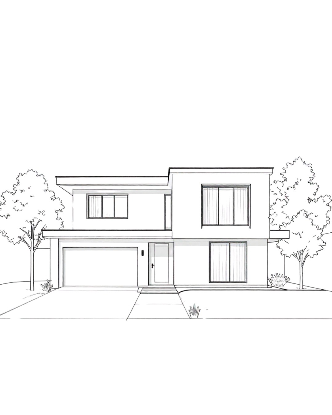 Electric car charging, house with solar panels