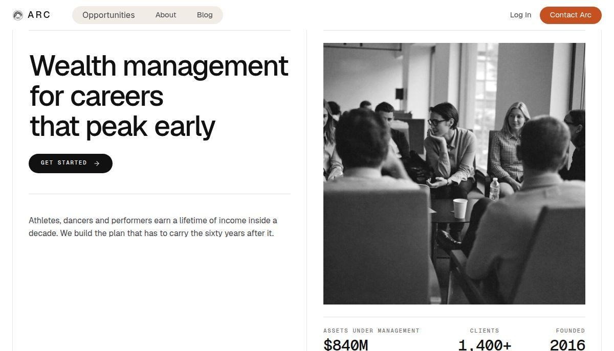Arc website screenshot