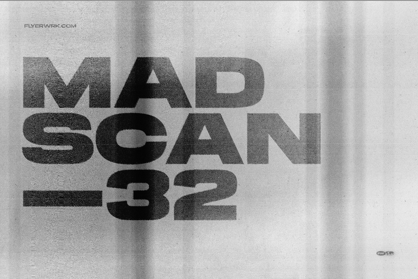 Poster typography design with photocopy scan texture and distorted paper effect