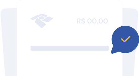 Uma interface simples com uma caixa de mensagem, marca de seleção e ícone de notificação em um fundo claro.