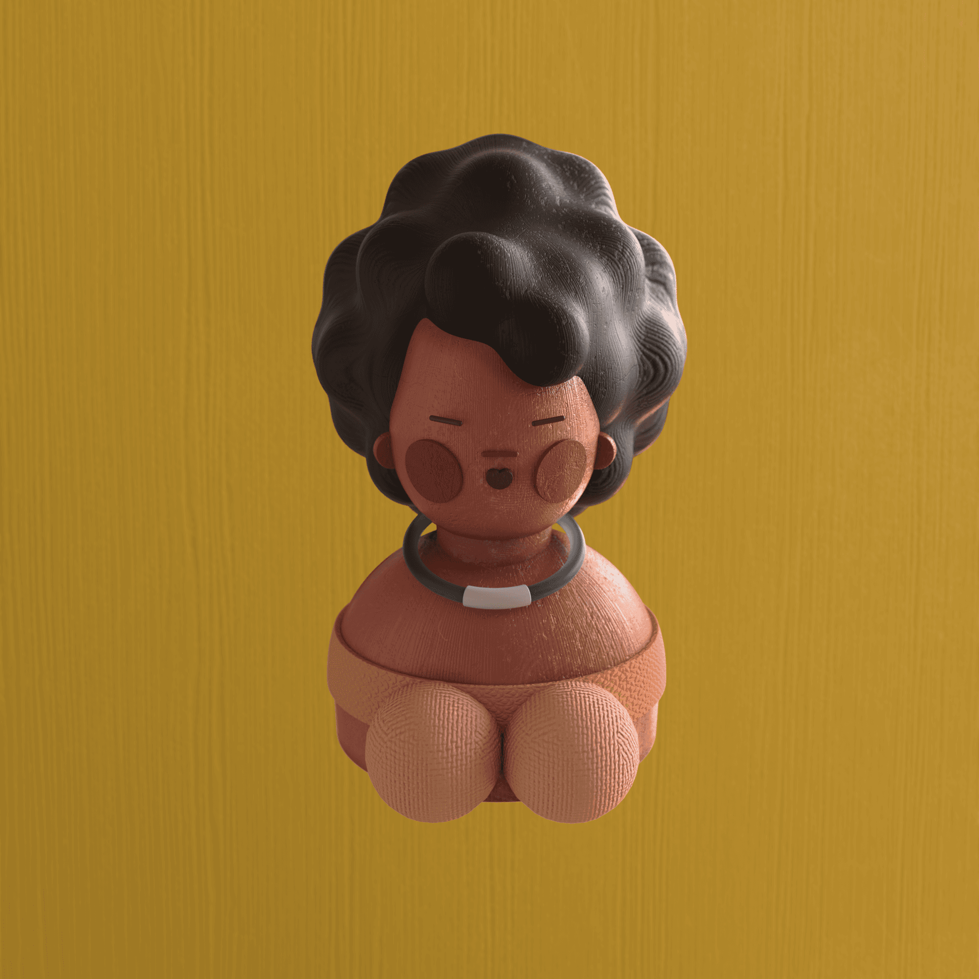 3D character of stylised female african inspired head