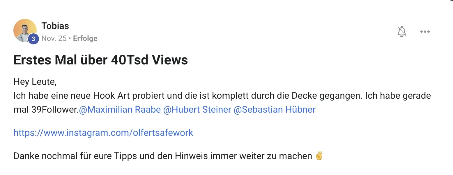 Erfolgsbericht KI Creator Akademie: Tobias erreicht über 40.000 Views mit nur 39 Followern