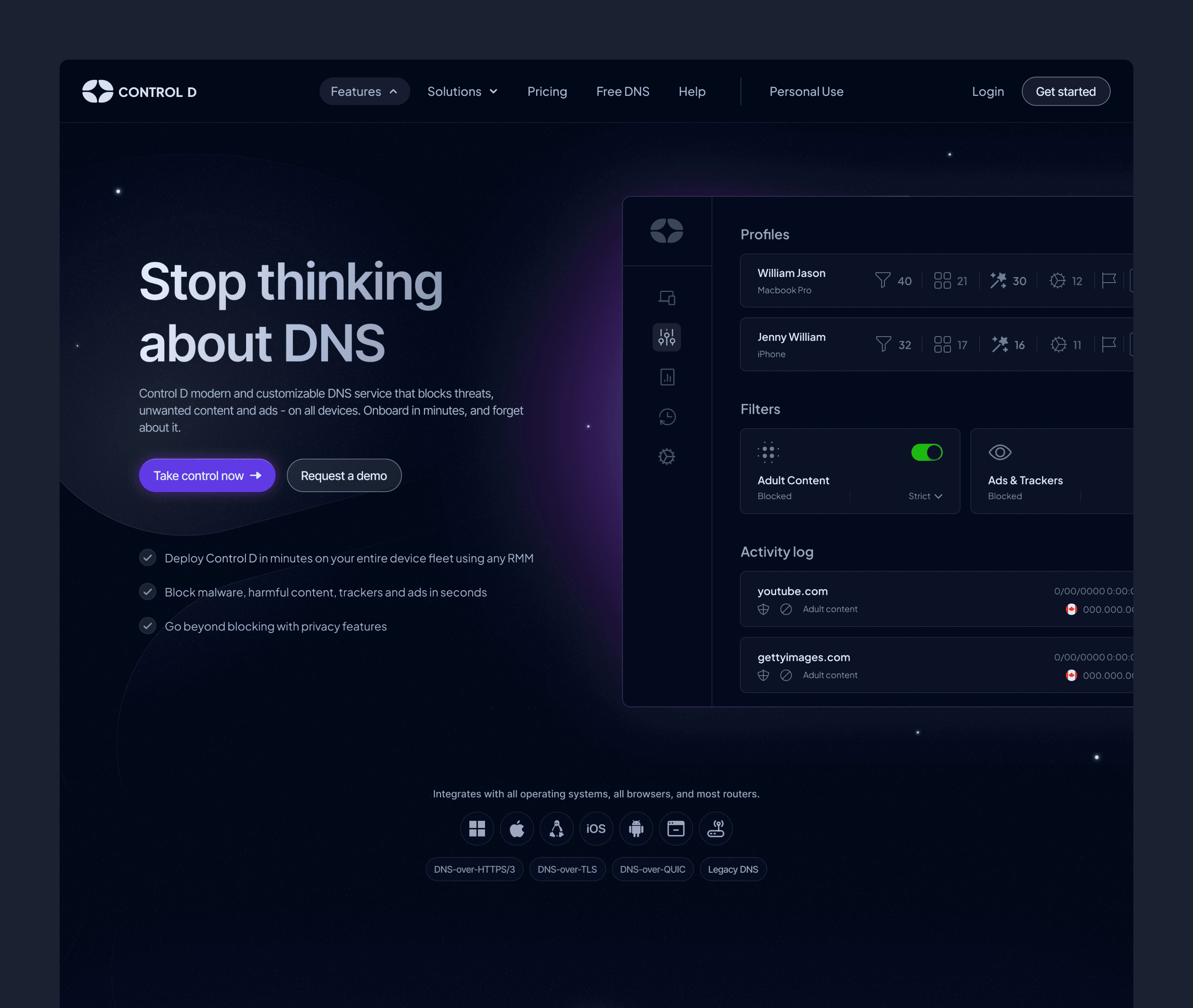 Control D homepage design by UMDA Design Agency based in Sweden
