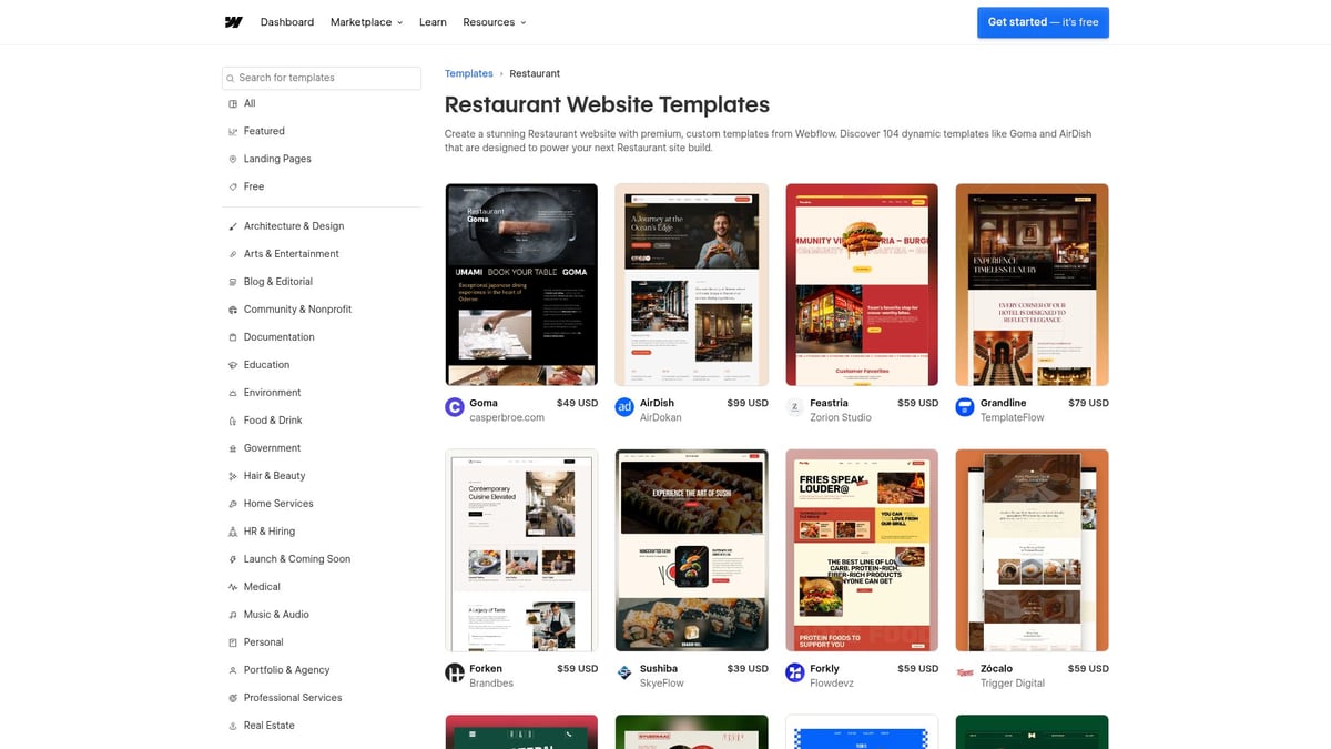 7 Best Restaurant Website Templates for 2026 Success - Webflow – Restaurant Website Templates