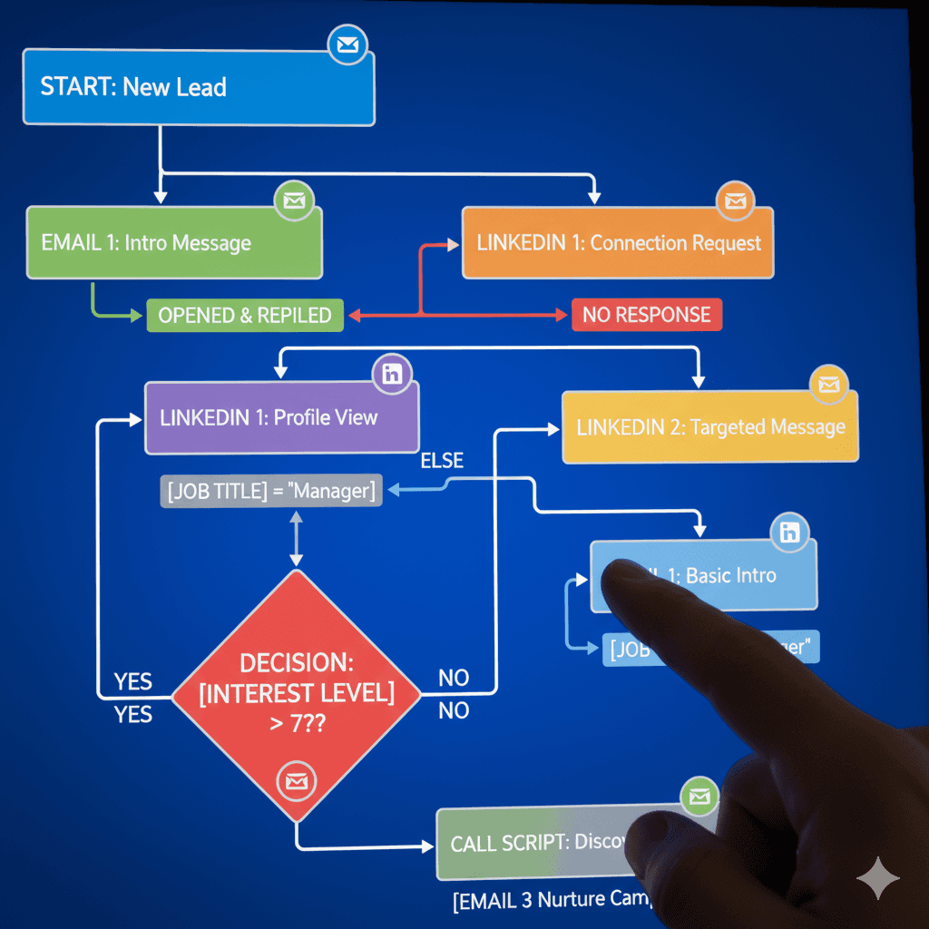 système de gestion intelligent d'un workflow de campagne marketing moderne avec des variables produites par l'IA