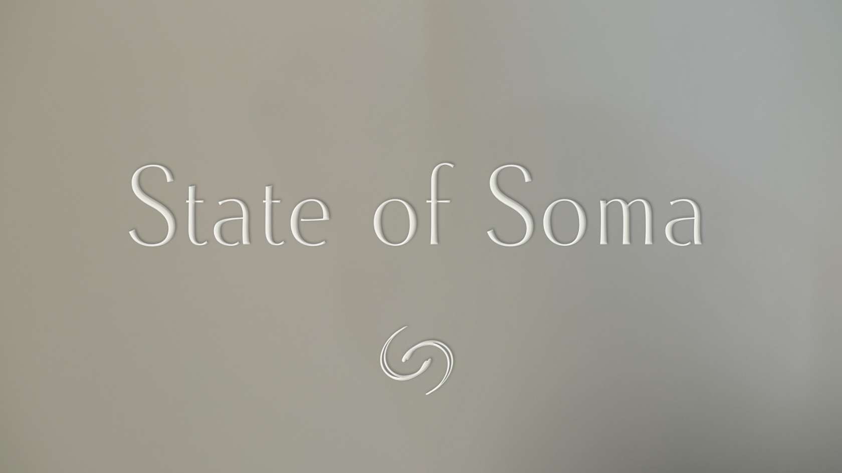State of Soma holistic wellness brand banner featuring a minimalist monogram and soft neutral background.