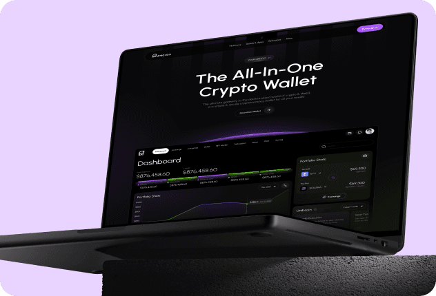 cryptocurrency wallet displayed on a laptop Artonest design