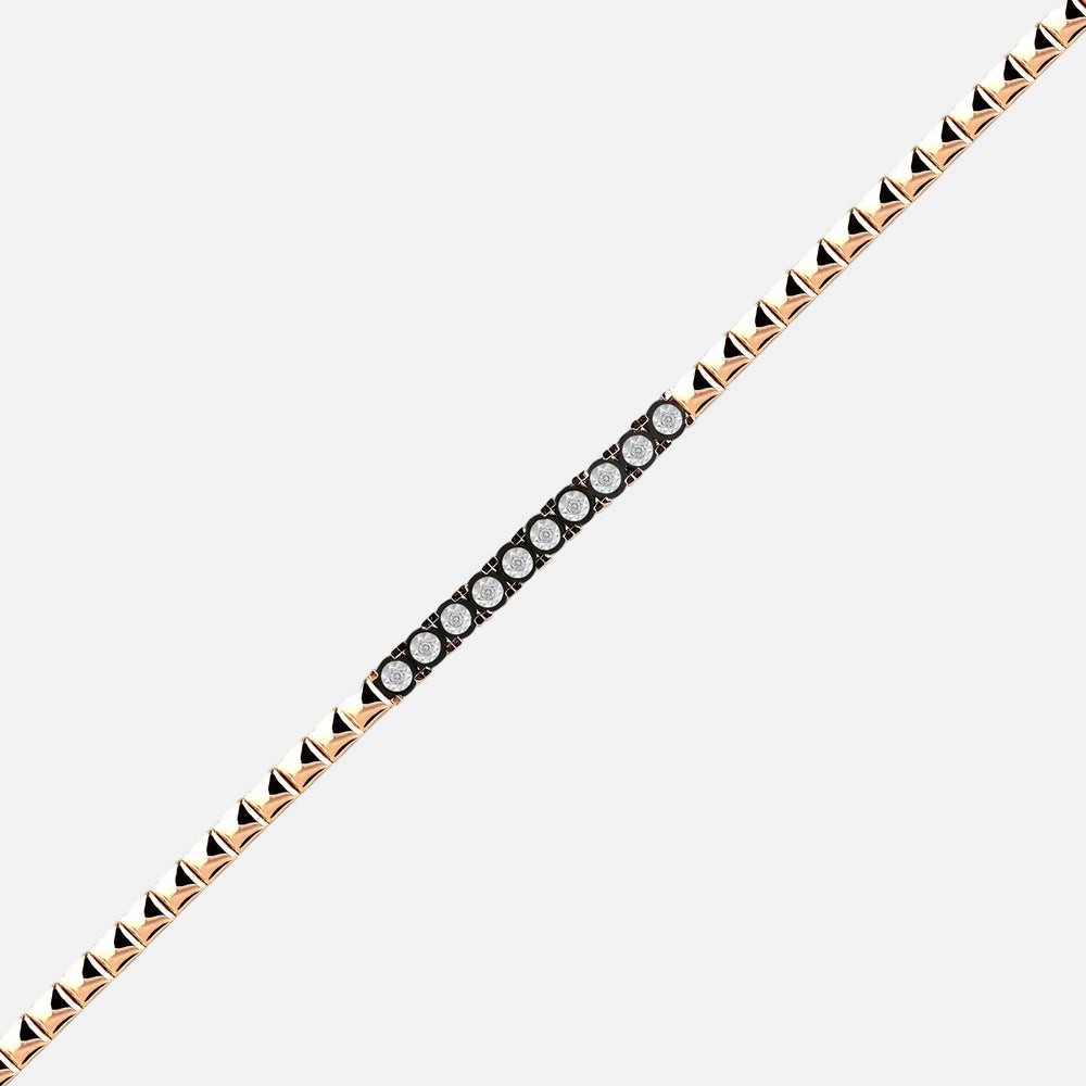 Assos 0.05 Karat Elmas Fantezi Bileklik 8 Ayar Pembe Altın