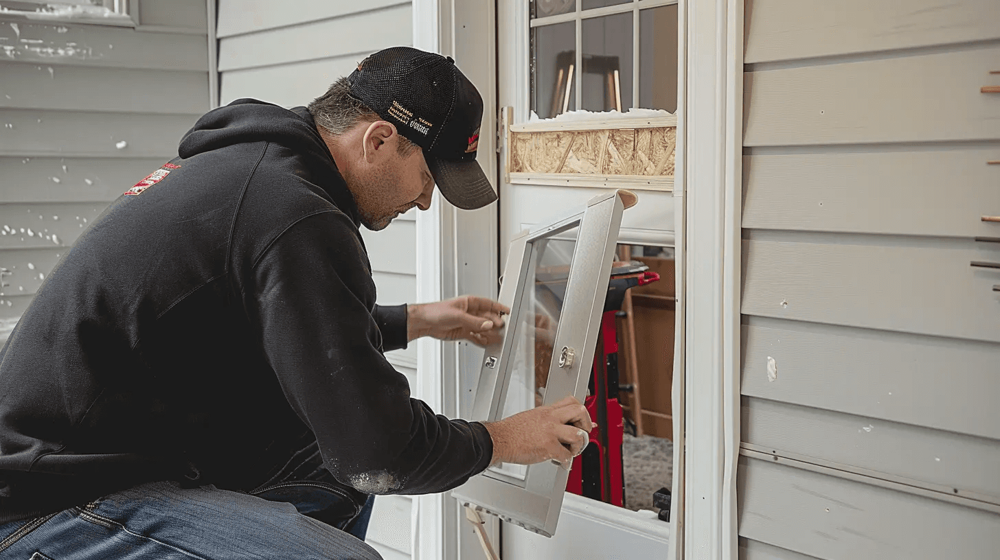 installing-dog-door-frame-in-door