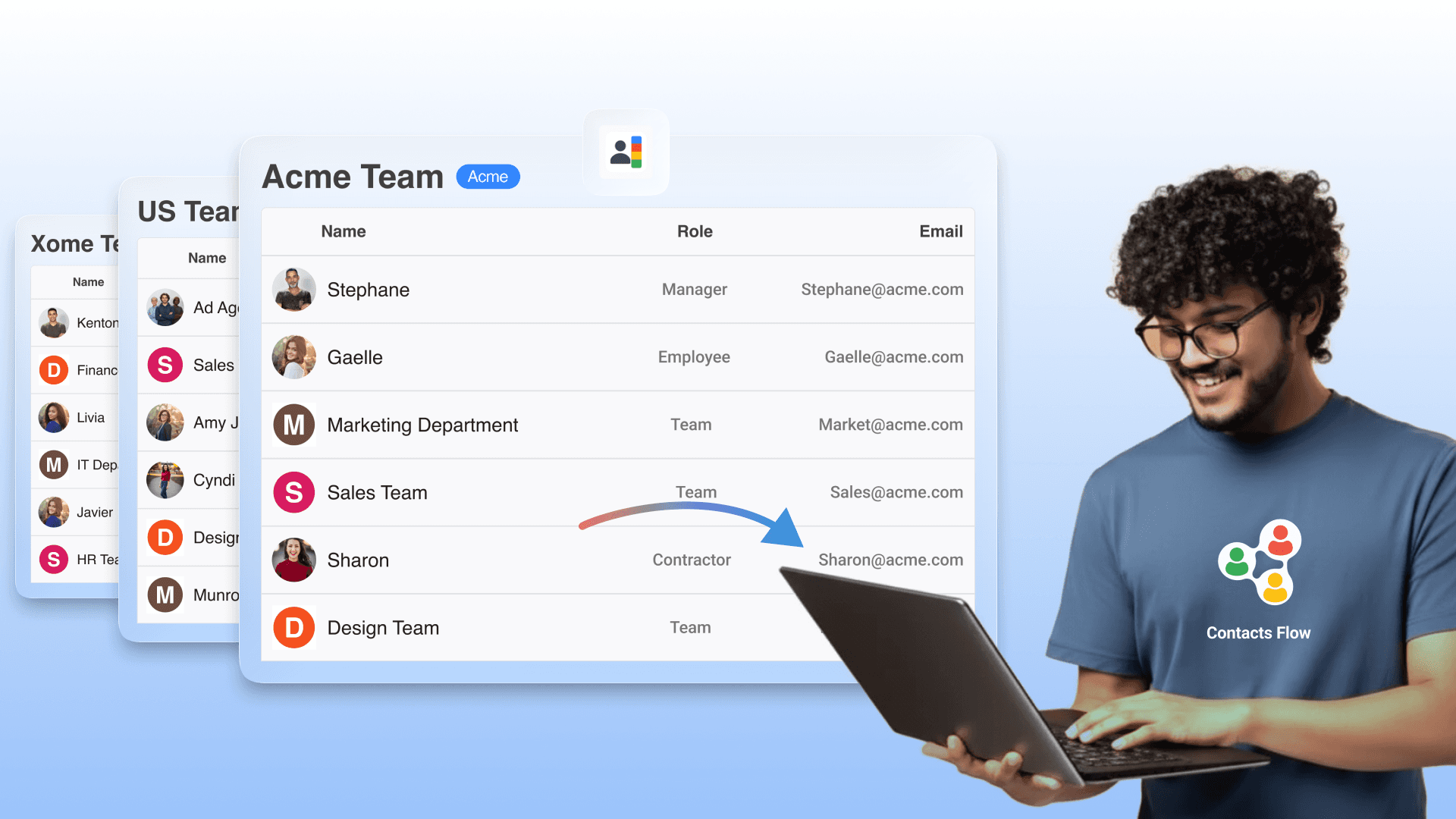 Set permissions and share your contacts 