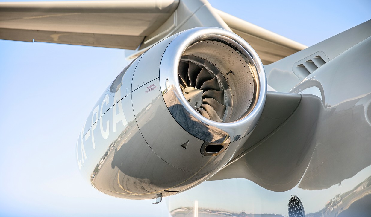 Closeup of Pilatus PC-24 engine