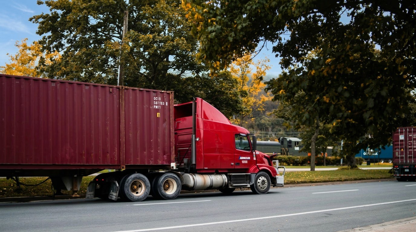 Road freight cargo truck for regional shipping