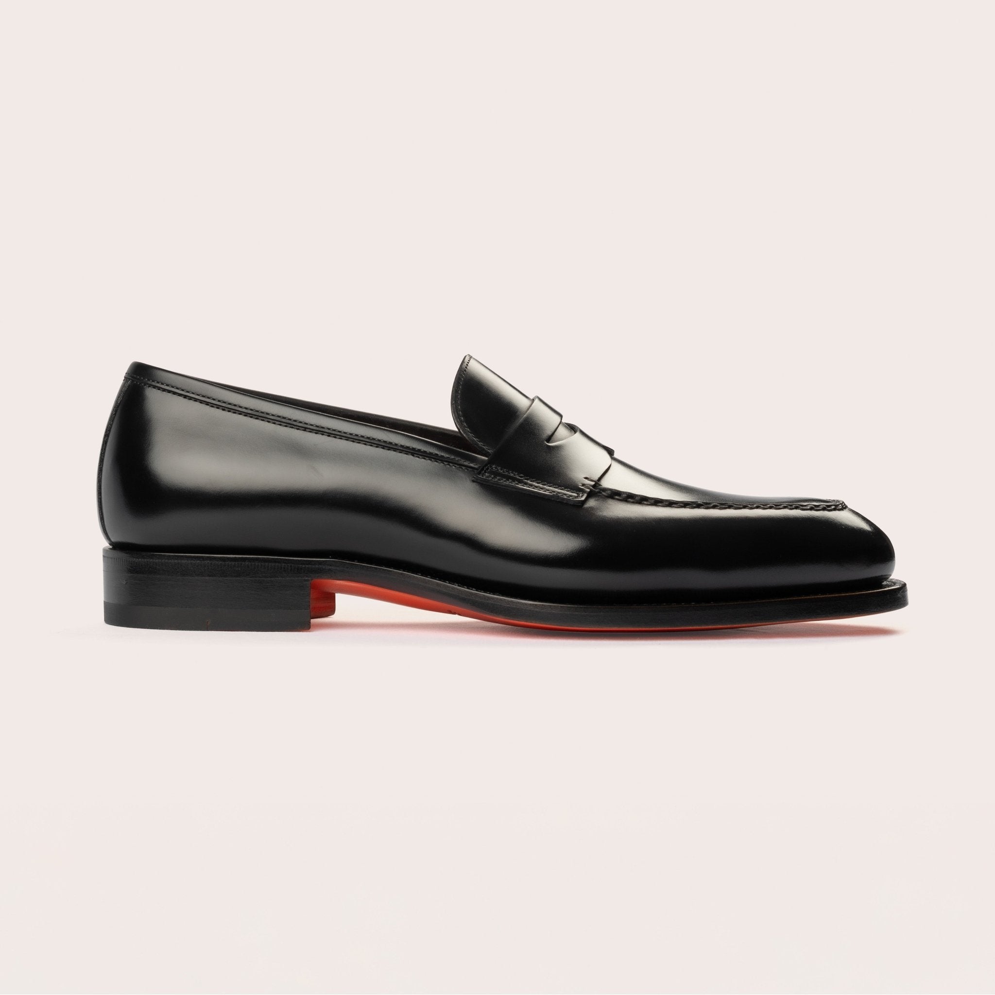 Men's black leather penny loafer - Mandelli UK