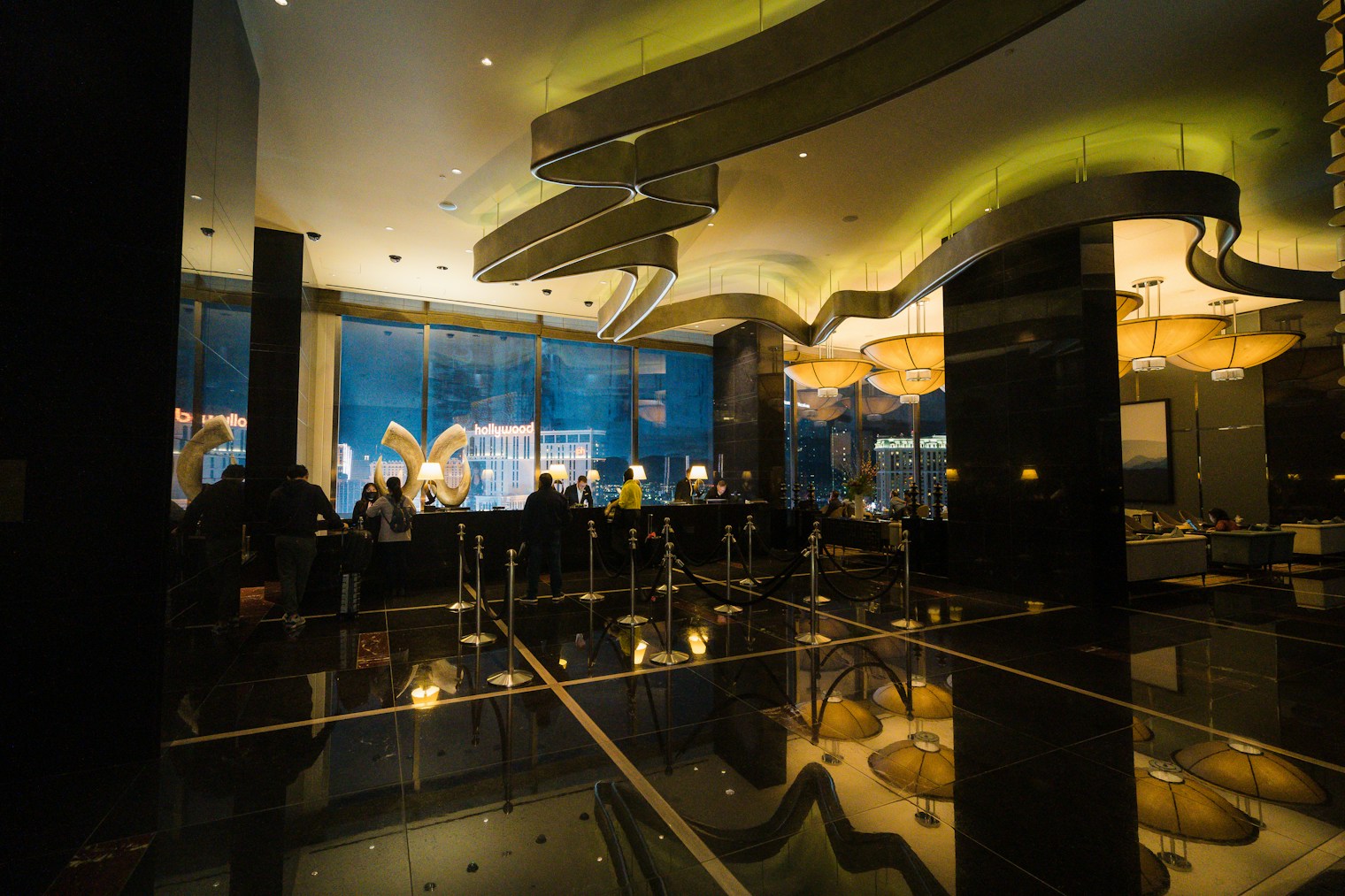 Representative upscale lounge interior prepared for a private gathering