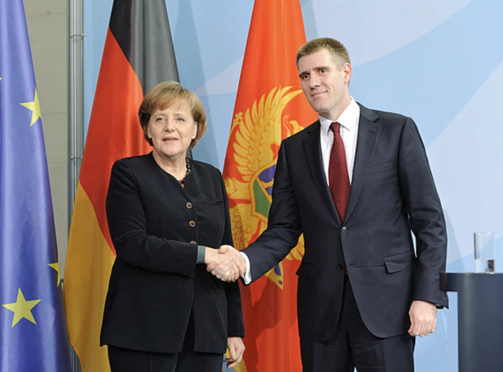 Prime Minister Lukšić with German Chancellor Angela Merkel (2011)