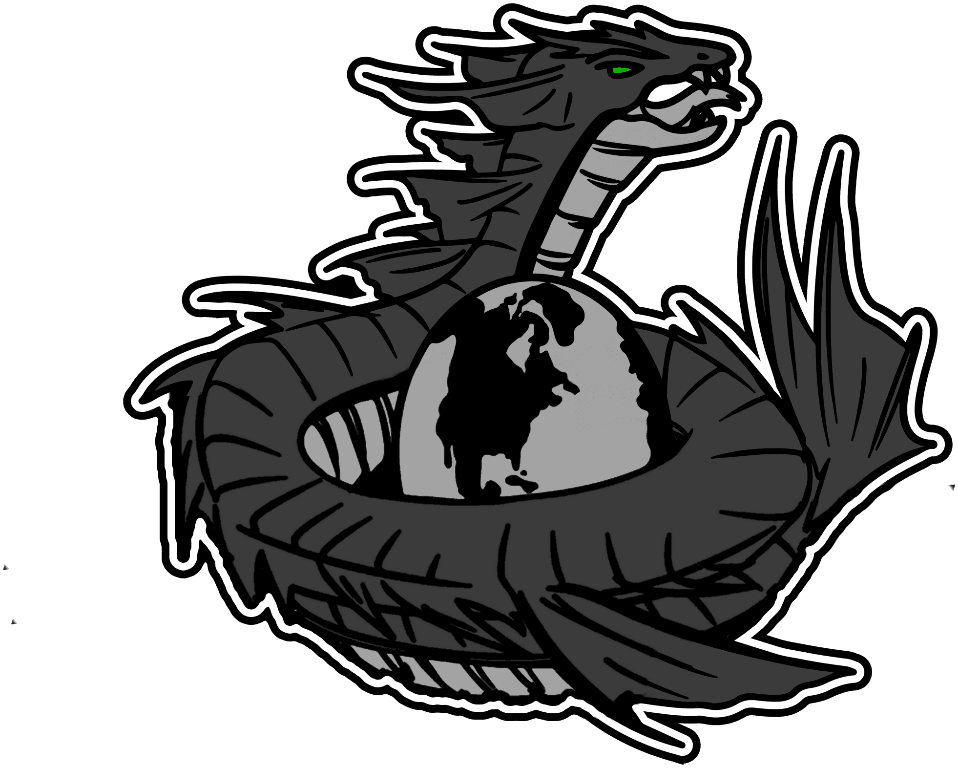 Ophion Tactical Security emblem: a dragon coiled around a globe