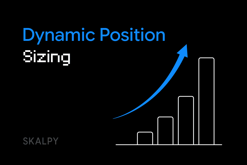 Cover image for the “Dynamic Position Sizing: Scaling In and Out of Fast-Moving Trades” article by Skalpy Academy — a trading education platform and app for crypto scalping and active trading.