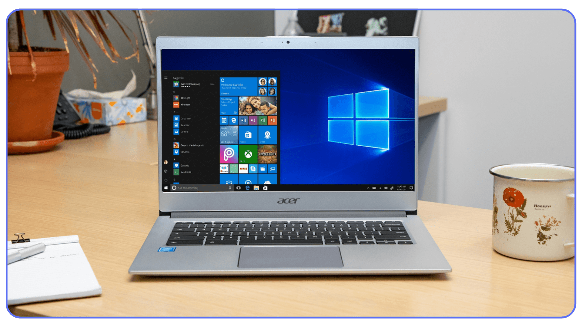 Laptop displaying a Windows desktop environment accessed remotely from another device