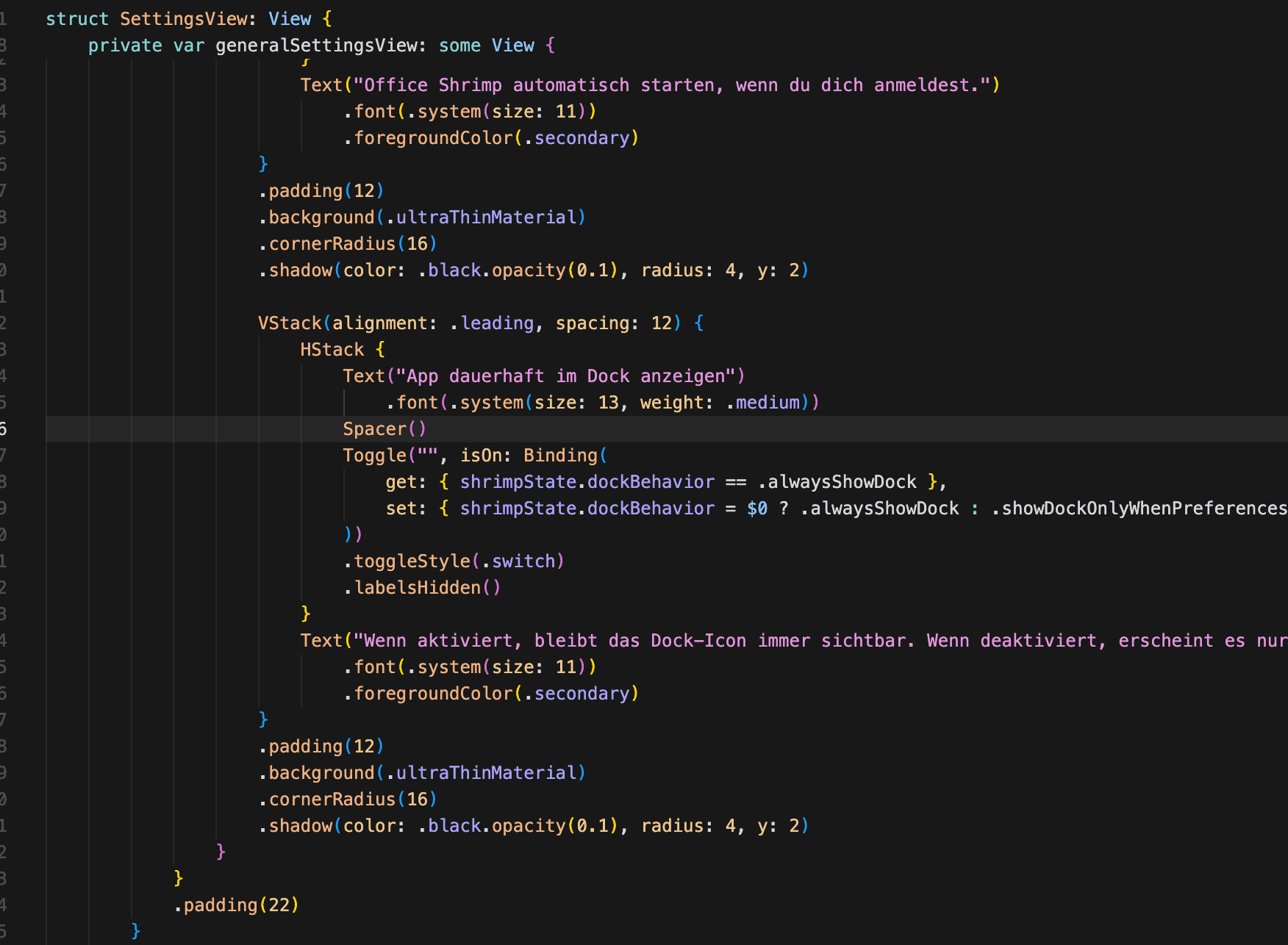Office Shrimp Code Beispiel