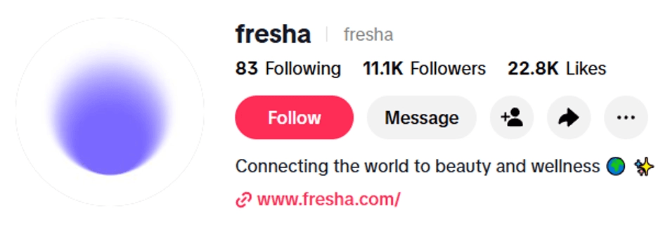 Fresha's TikTok account