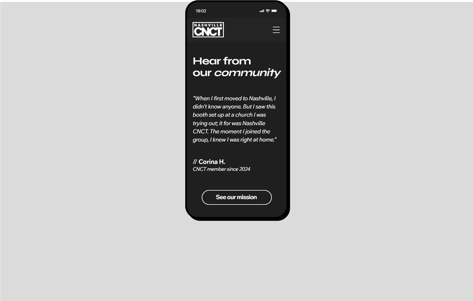 The top half of a screen of a mobile device