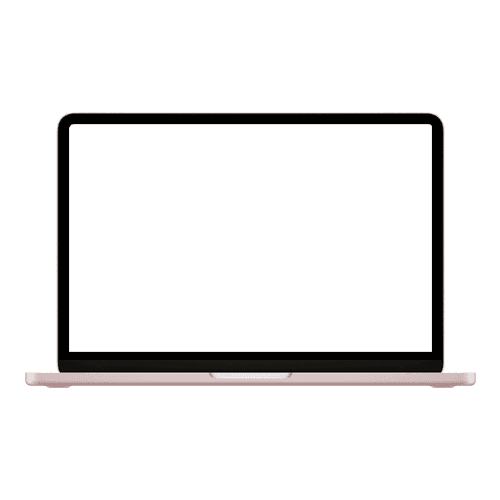 MacBook Neo mockup blush portrait