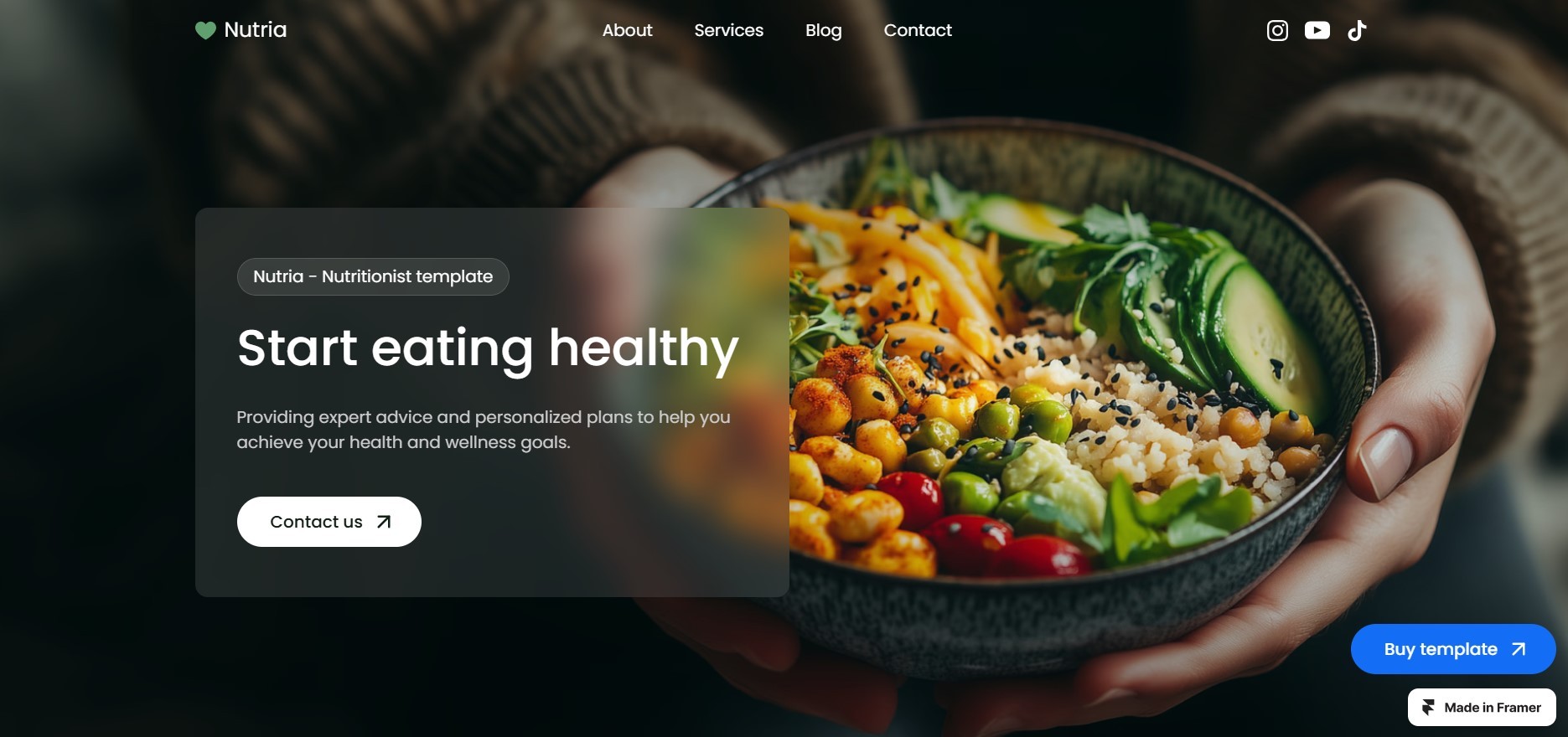 Best Framer Templates for Wellness - Nutria