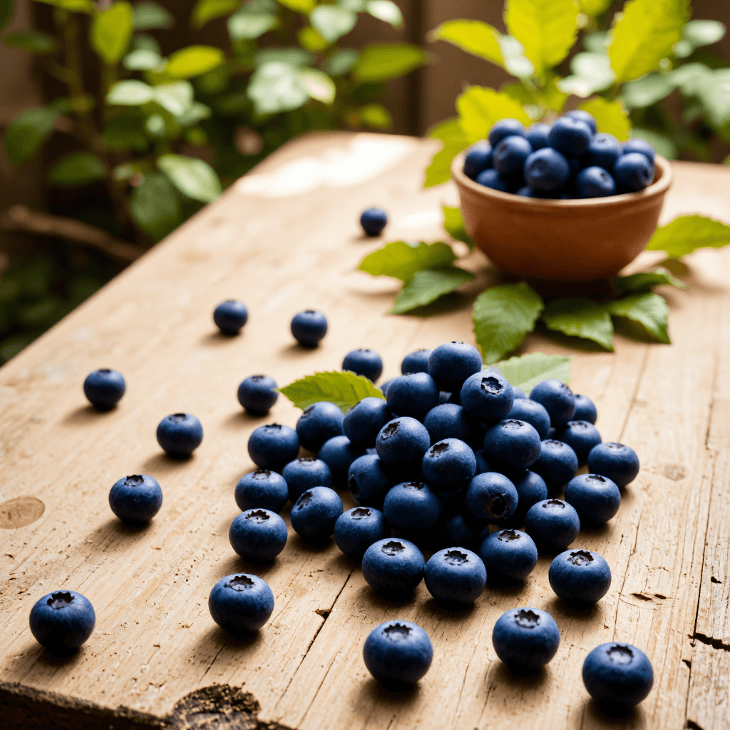 product photography of a set of felt blueberry shapes