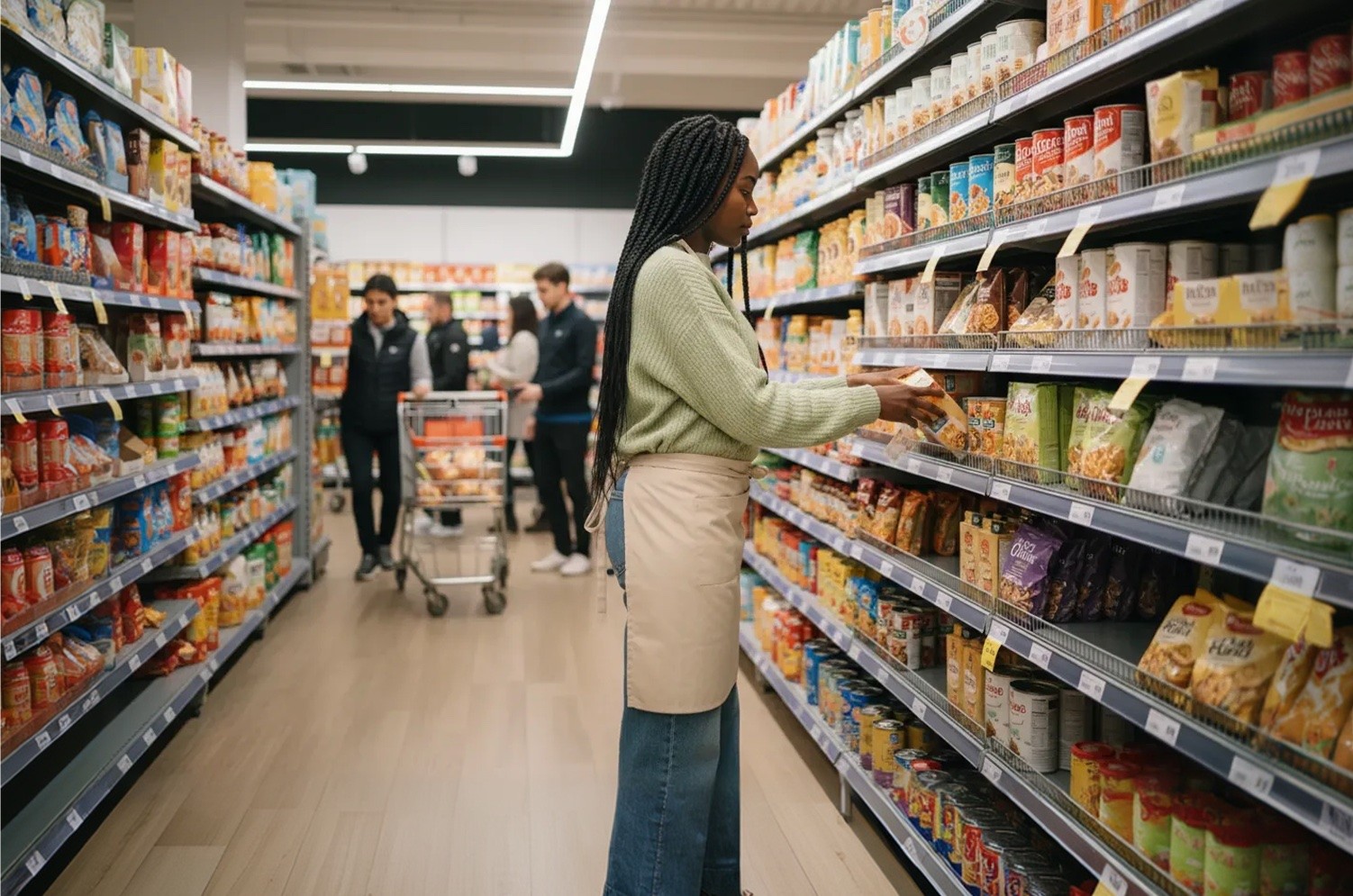 mise en rayon supermarche