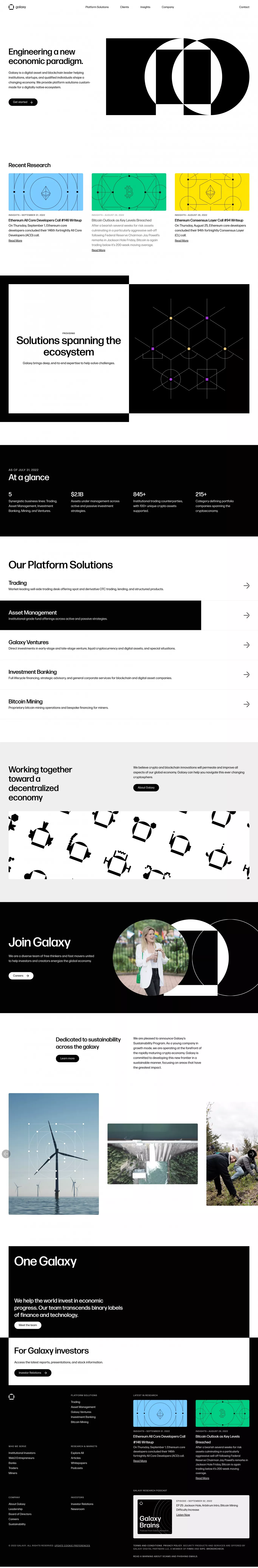 Home landing page screenshot showcasing Tech and Finance design