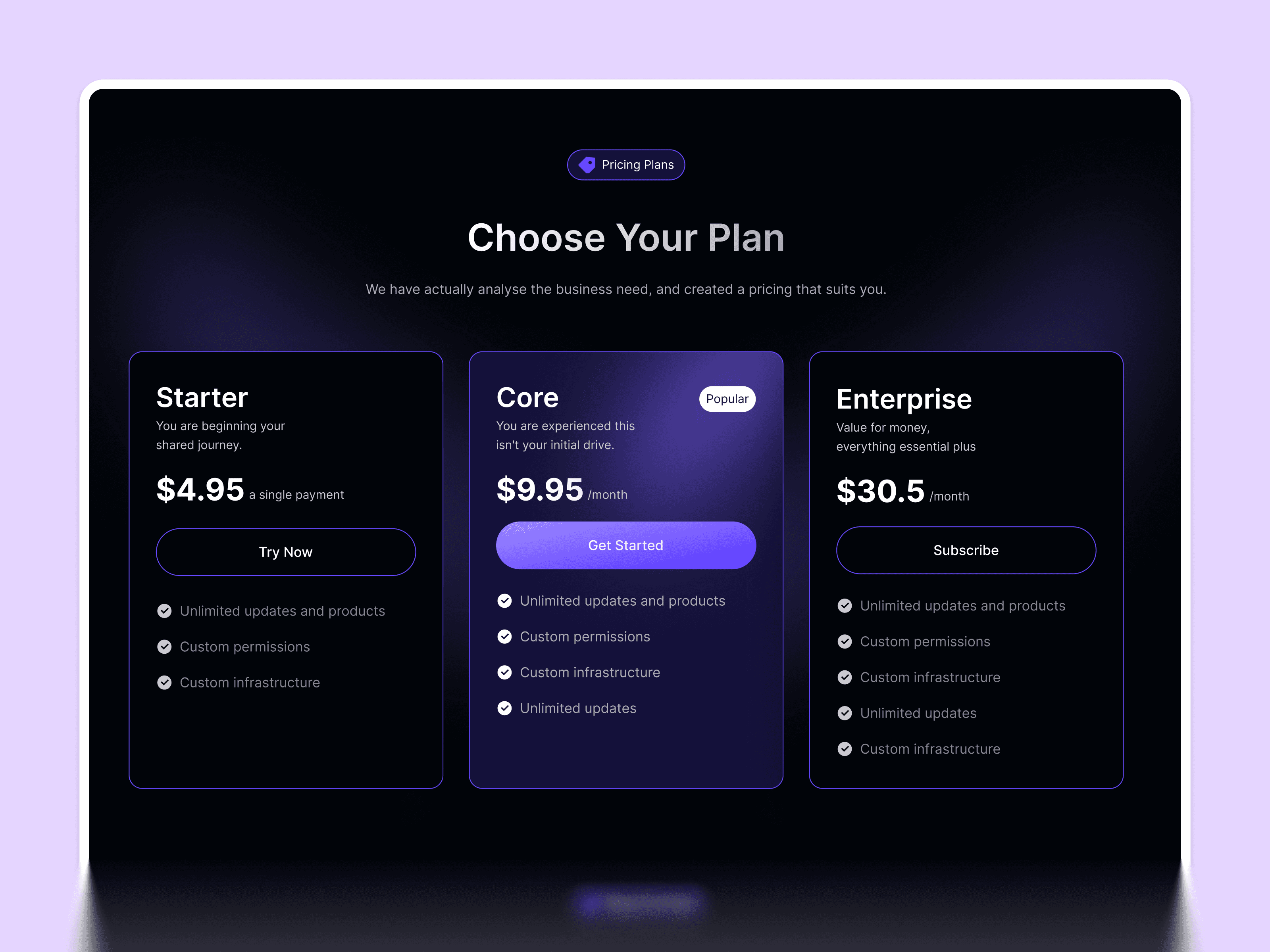 framer dark saas template