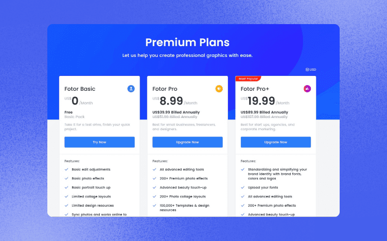 Fotor pricing