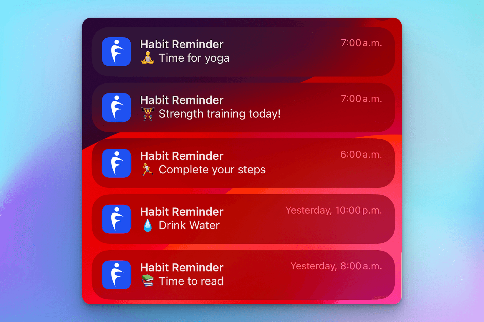 hubfit - habit reminders