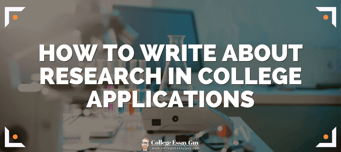 High school student writing a college application essay about their original academic research project