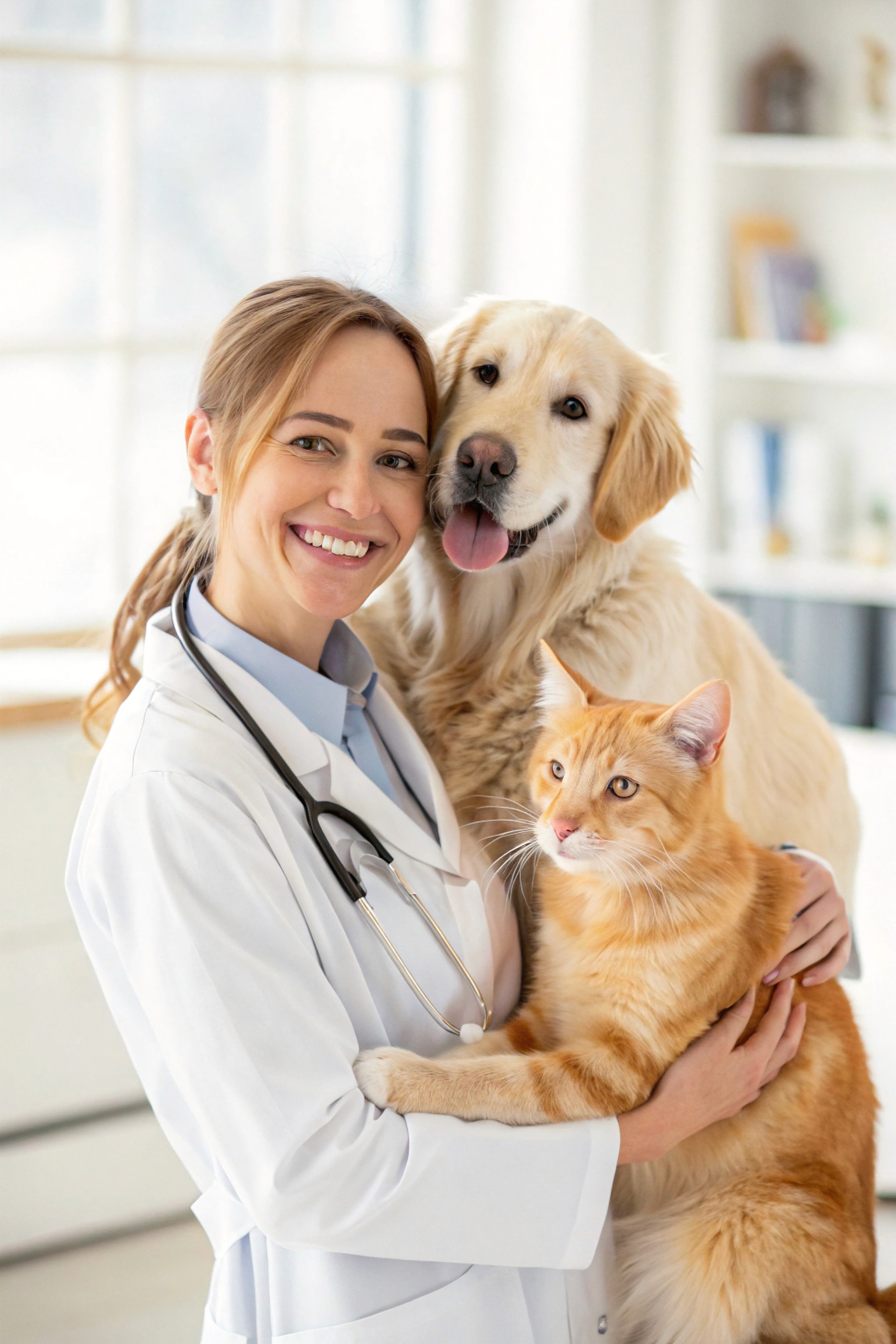 man brushing dog hair
