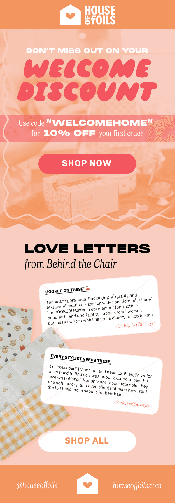 House of foils email design