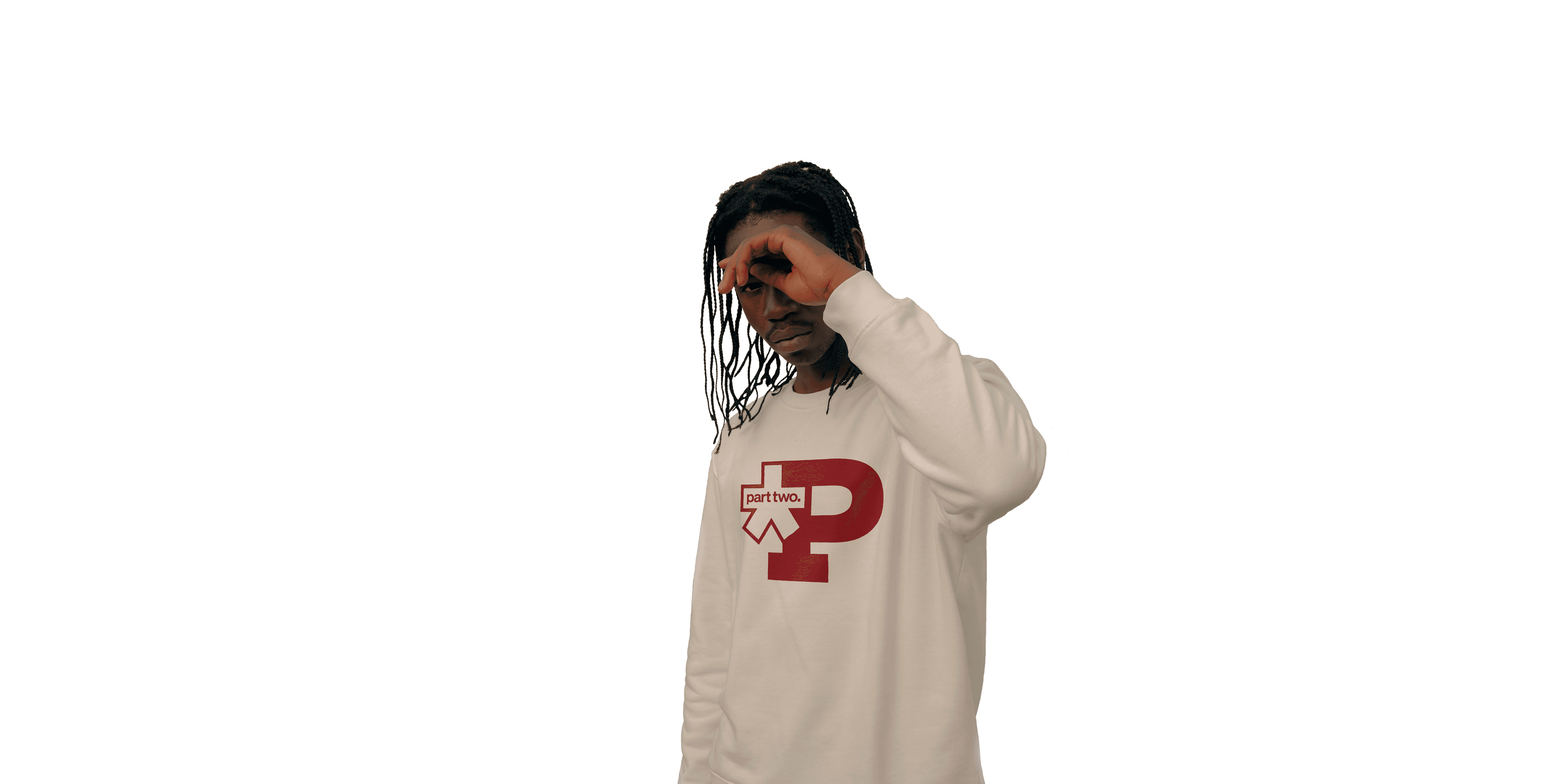 Model wearing Part Two clothing