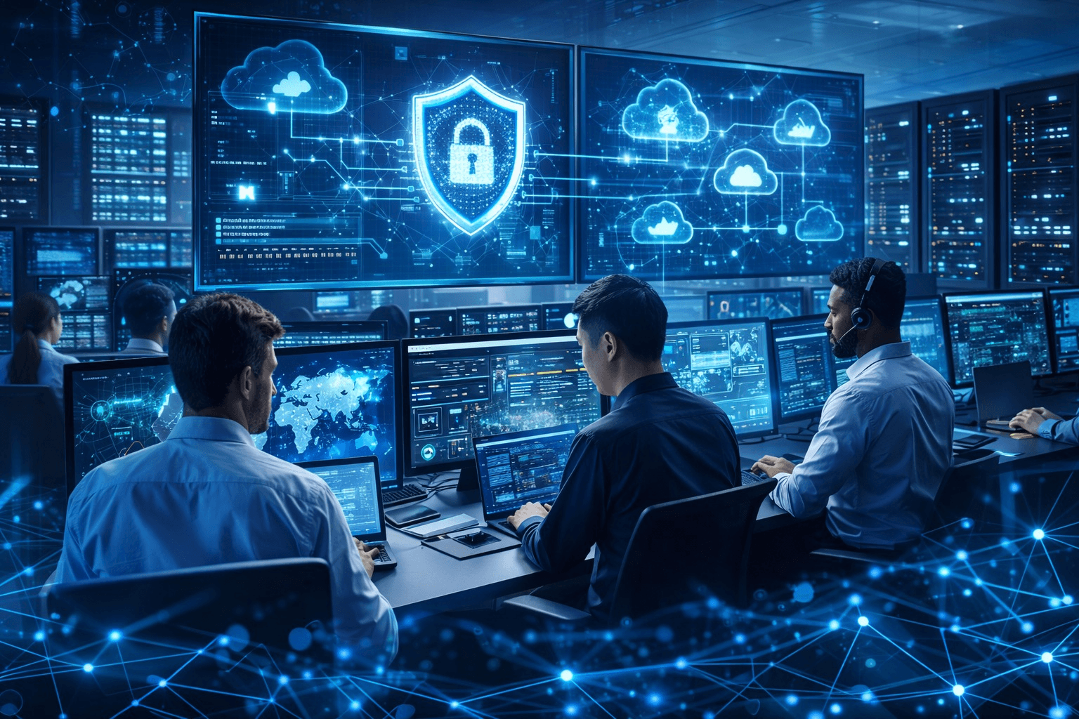 Modern indoor space with large glass doors, lush greenery, and a cozy seating area visible beyond.