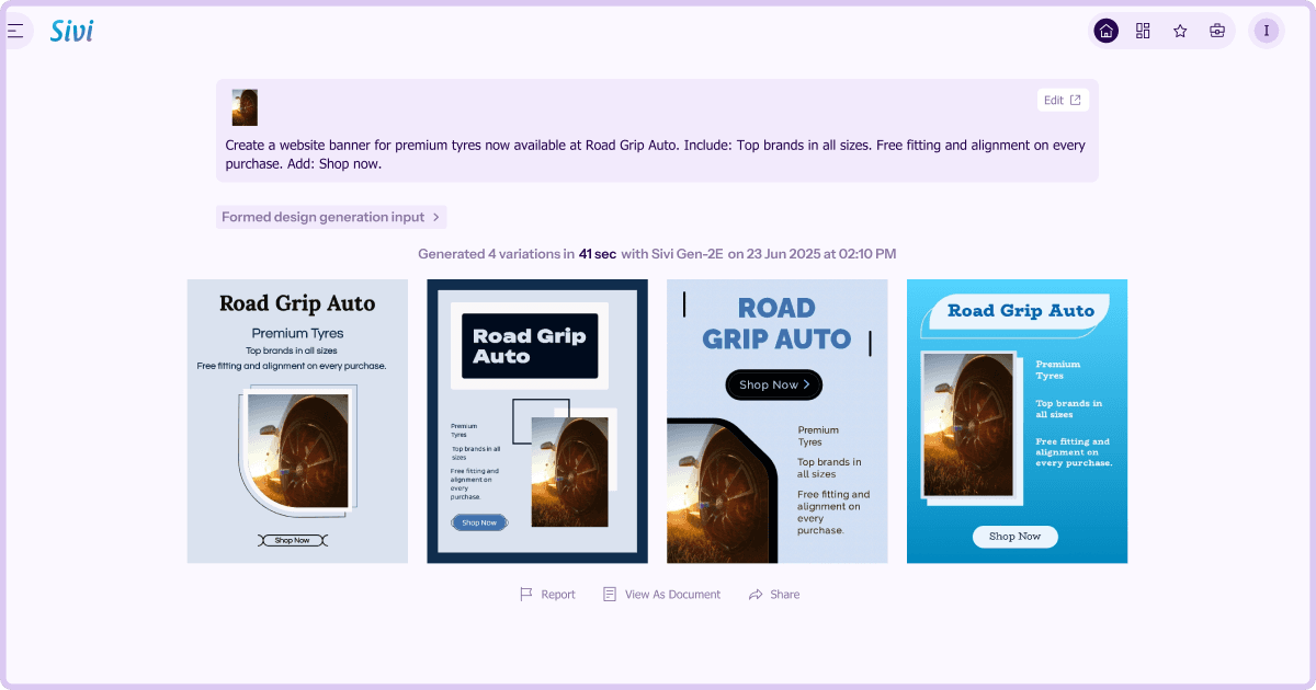 Sivi: Car banner generator