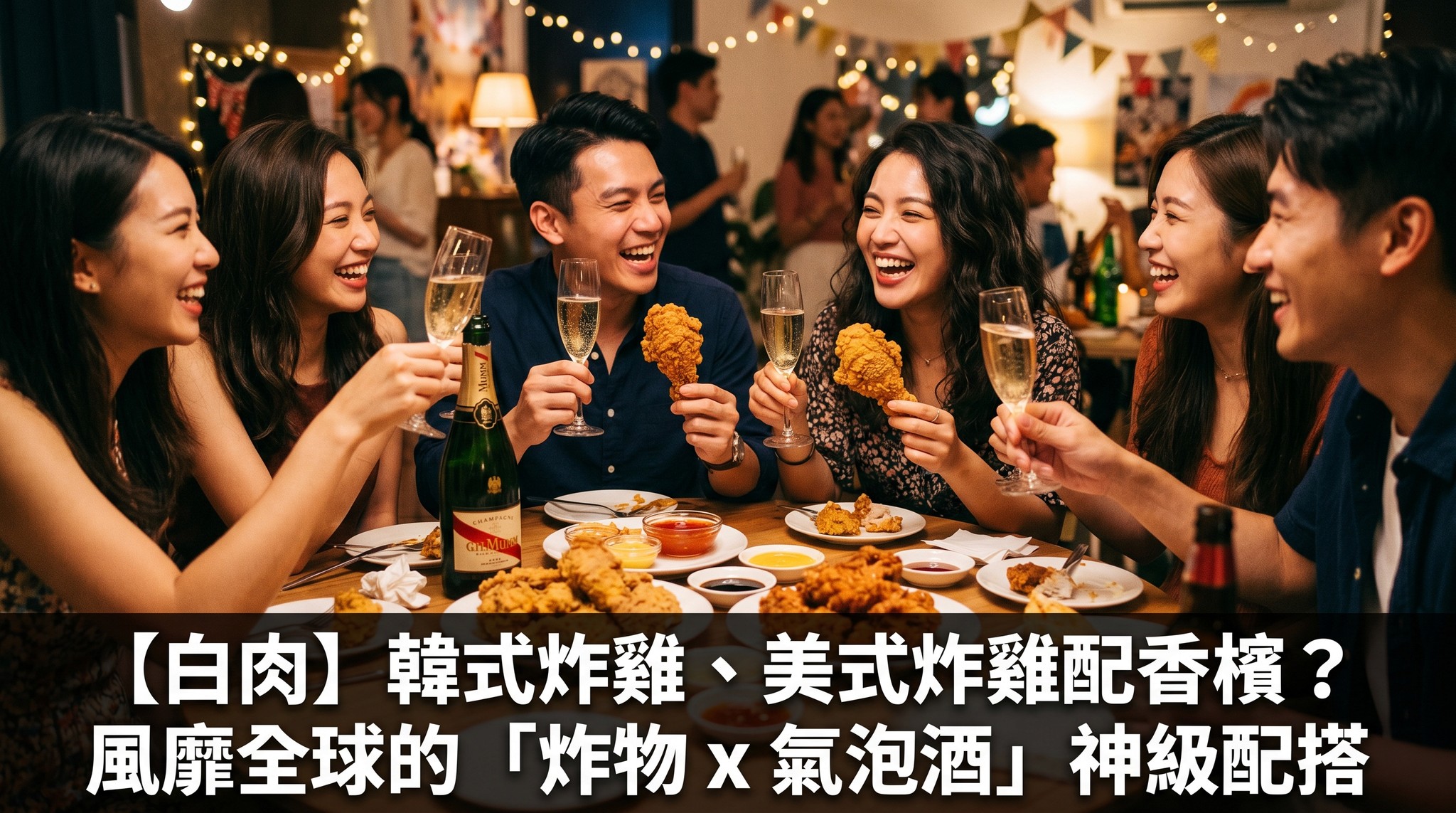 【白肉】韓式炸雞、美式炸雞配香檳？風靡全球的「炸物 x 氣泡酒」神級配搭