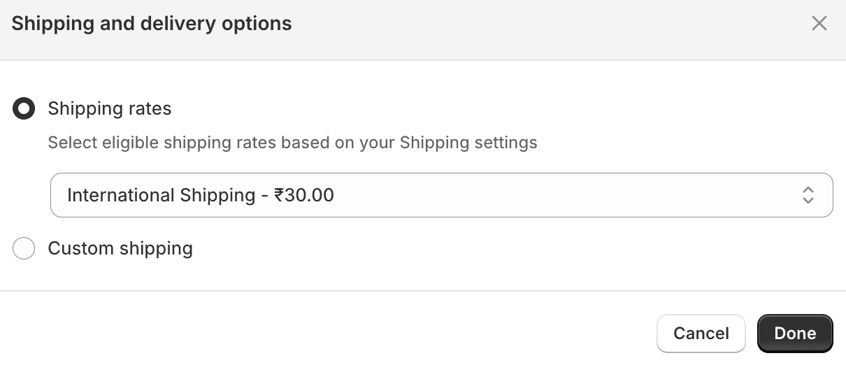 Update shipping lines for your draft order on Shopify admin draft order creation page