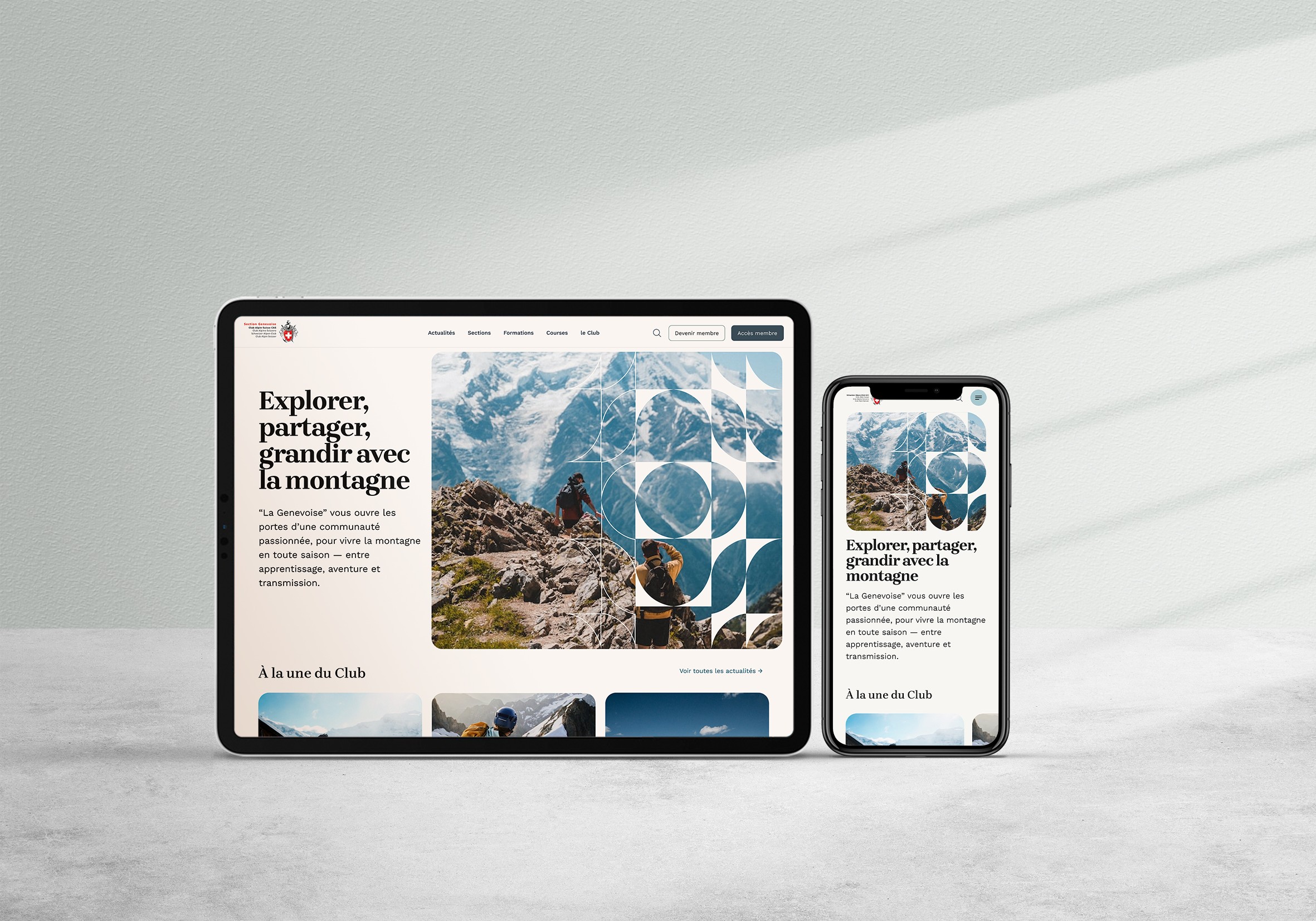 Club Alpib Desktop et Homepage UX UI