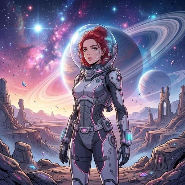 anime girl of cyberpunk style 