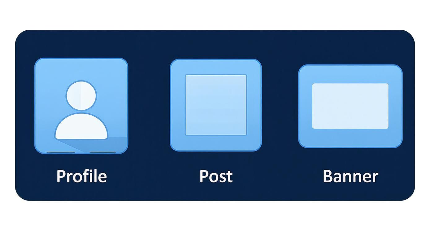 Infographic about image sizes for linkedin posts