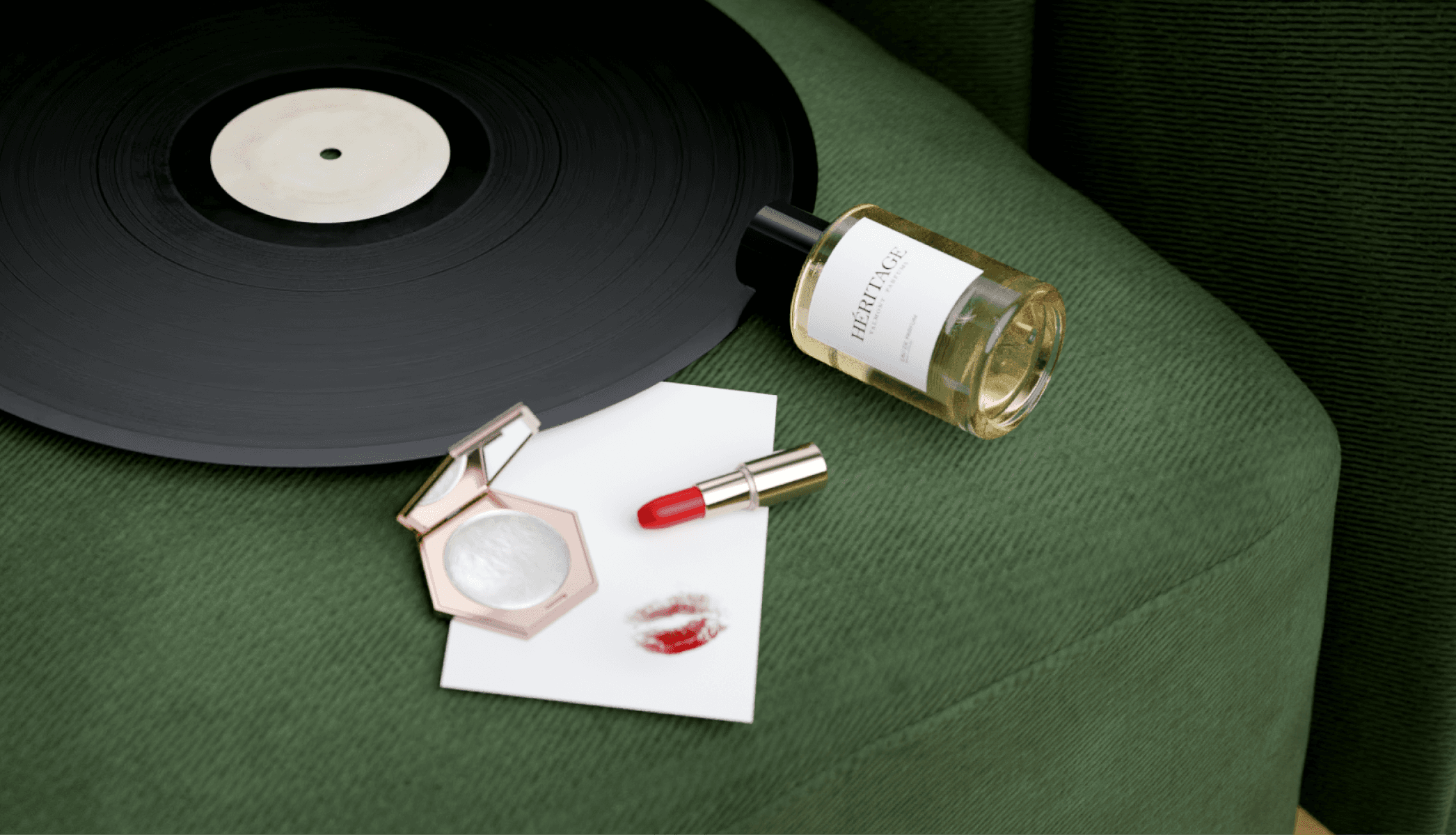 Heritage perfume bottle and lipstick digital twins