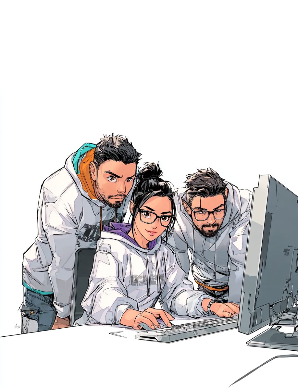 Girl is sitting on a gate