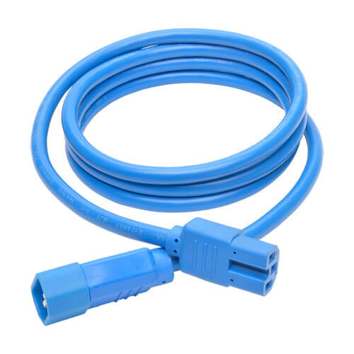 Cable de alimentación azul con conectores NEMA a C13 para computadoras y equipos de red