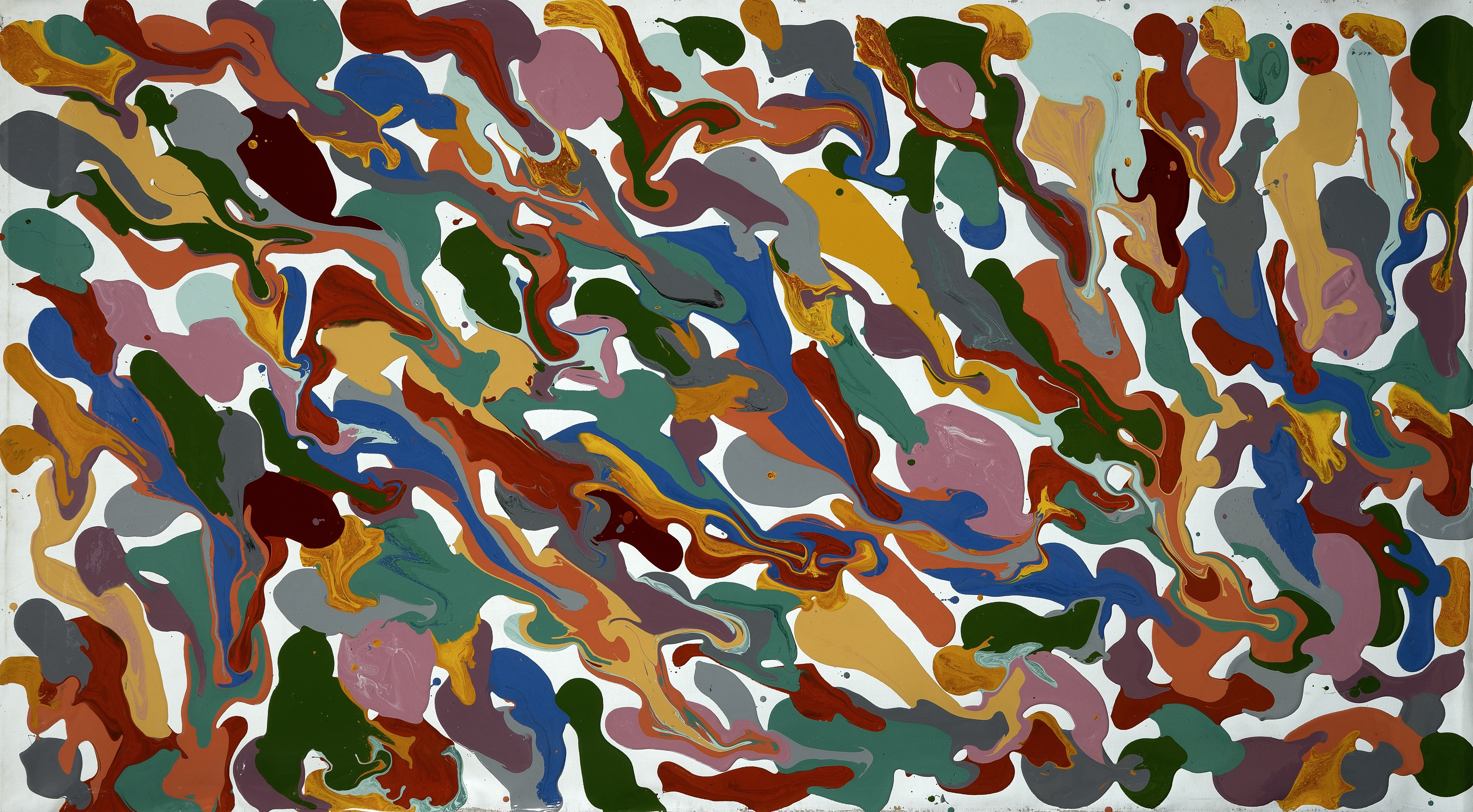 herd of sheep on road painting