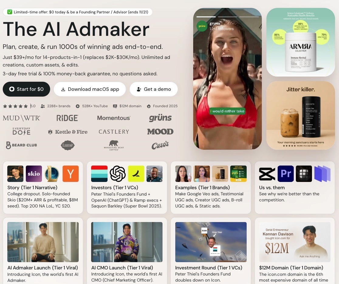 Icon AI admaker review, and alternatives
